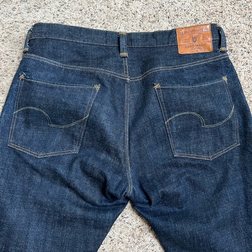 ONI 14oz 912HM RELAX TAPERED HANDMADE JAPANESE INDIGO SLUBBY DENIM JEANS - 34